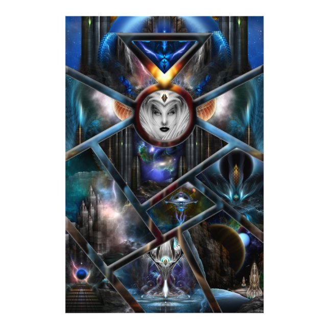 Realm des Fraktal Fantasies Matrix Foto Print (Vorne)