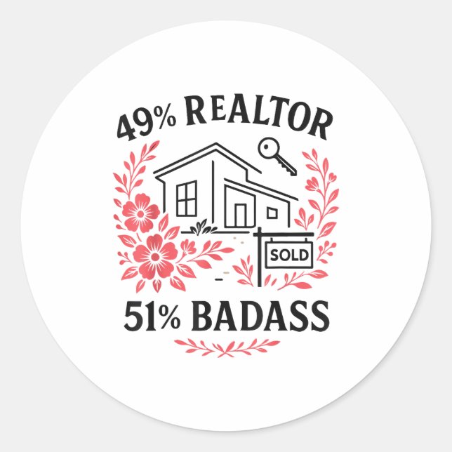 Realtor 49% Realtor 51% Bad  Runder Aufkleber (Vorderseite)
