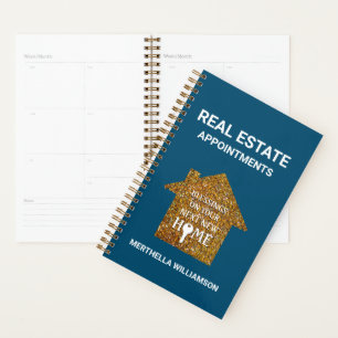 REALTOR Aquamariner Glitzer REAL ANWESEN Ernennung Planer