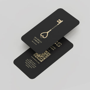 Realtor Black Key Monogram Real Anwesen Modern Visitenkarte