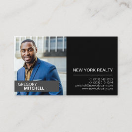 Realtor Black & Silver mit Portrait Business Card Visitenkarte