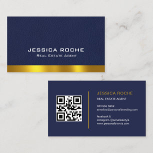 Realtor Blue Real Anwesen Agent Moderner QR Code Visitenkarte