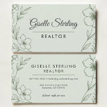 Realtor Botanical Sage Green Modern Visitenkarte<br><div class="desc">A modern botanical business card featuring a soft sage green color palette and elegant, nature inspired styling. Designed specifically for realtors who want a calm, polished, and approachable brand look. The clean layout keeps your name, brokerage, phone number, and contact details easy to read while the botanical design adds a...</div>