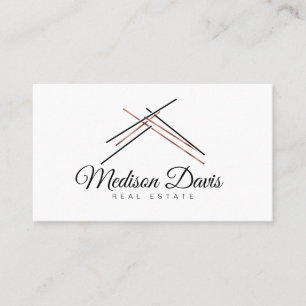 Realtor-Branding mit Dach in Rose Gold Visitenkarte