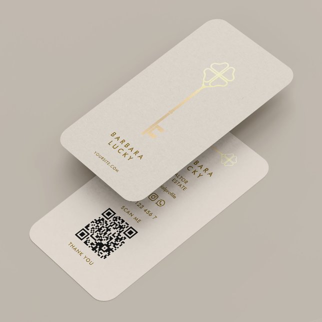 Realtor Broker Mortgage Sand Gold Key Minimal Visitenkarte (Realtor Broker Mortgage Sand Gold Key Minimal Business Card
)