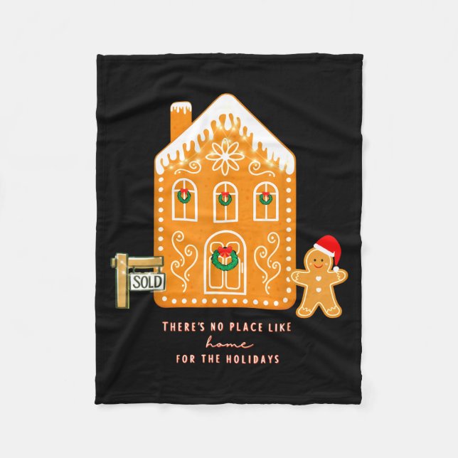 Realtor Christmas Funny Realtor Holiday Gingerbrea Fleecedecke (Vorderseite)