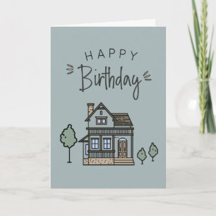 Realtor Client House Happy Birthday Card Karte