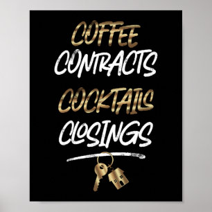 Realtor Coffee Kontrakte Poster