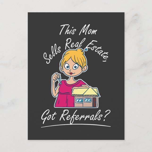 Realtor - Diese Mama verkauft echtes Anwesen Postkarte (Vorderseite)