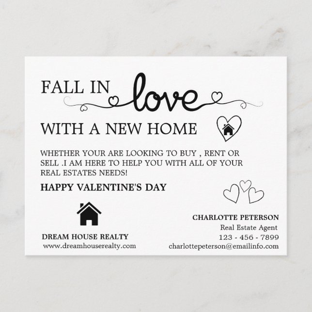 Realtor Farms Promotional Valentinstag Feiertagspostkarte (Vorderseite)