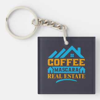 Realtor Gift | Coffee Mascara Real Anwesen Schlüsselanhänger