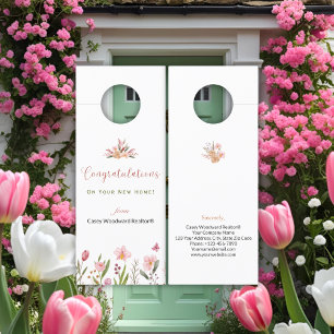 Realtor Glückwunsch Personalisierte Blume Türanhänger