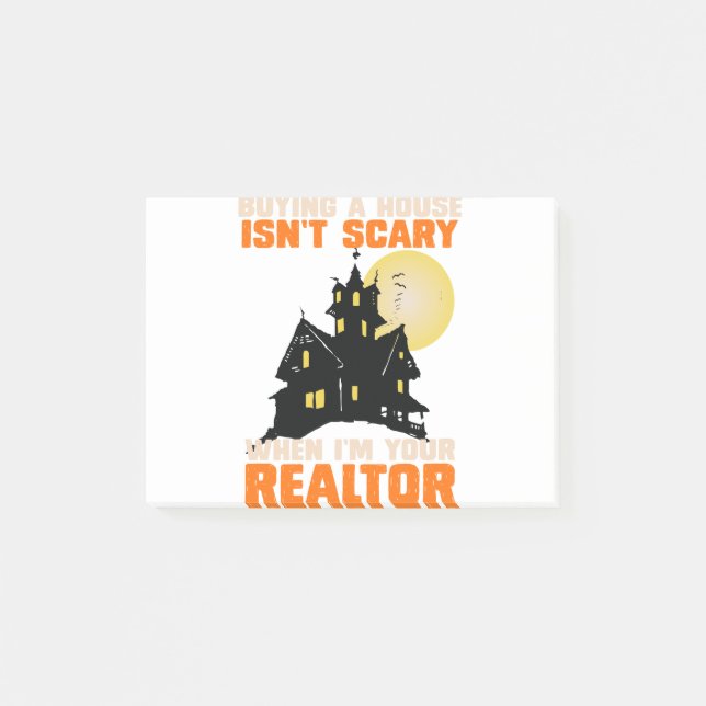 Realtor Halloween Real Anwesen Agent & Broker Funn Post-it Klebezettel (Vorderseite)
