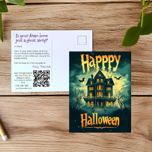 Realtor Halloween Spuk Hauswerbung Feiertagspostkarte