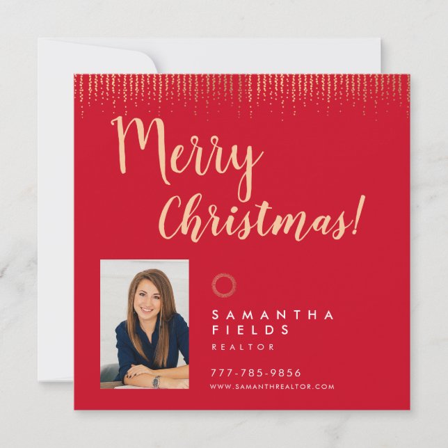 Realtor Holidays Weihnachten Postcard Modern Minim (Vorderseite)