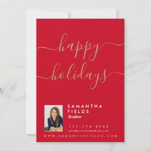 Realtor Holidays Weihnachten Postcard Modern Minim