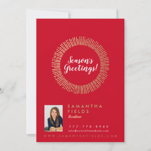 Realtor Holidays Weihnachten Postcard Modern Minim