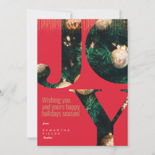 Realtor Holidays Weihnachten Postcard Modern Minim