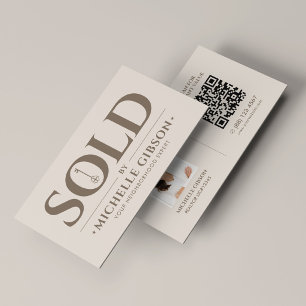 Realtor Immobilienmakler Schlüssel Foto QR-Code Sa Visitenkarte