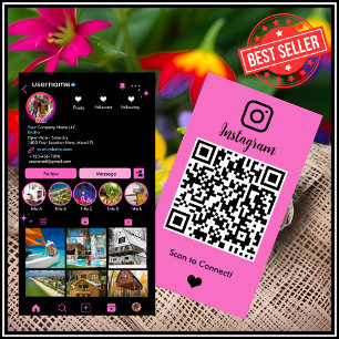 Realtor Instagram Real Anwesen Agent Broker Pink Q Visitenkarte