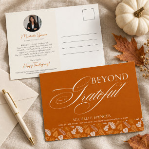 Realtor-Kunden-Thanksgiving Elegante Foto Feiertagspostkarte