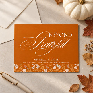 Realtor-Kunden-Thanksgiving | Elegante Foto Feiertagspostkarte