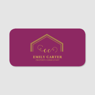 Realtor-Logo-Branding-Identität-Tag Namenschilder Namensschild