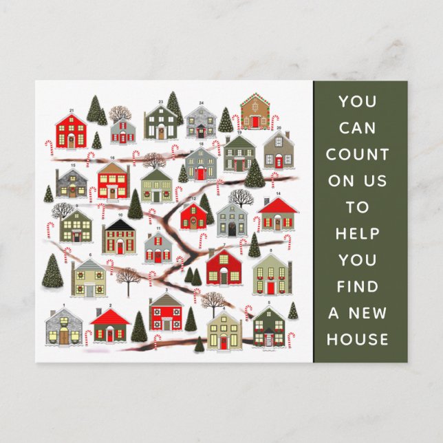 Realtor Marketing Holiday Cards Postkarte (Vorderseite)