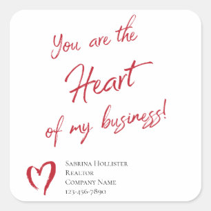 Realtor Marketing Valentine's Day Marketing Quadratischer Aufkleber
