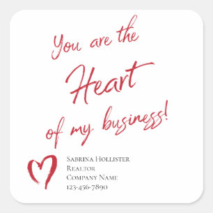 Realtor Marketing Valentine's Day Marketing Quadratischer Aufkleber
