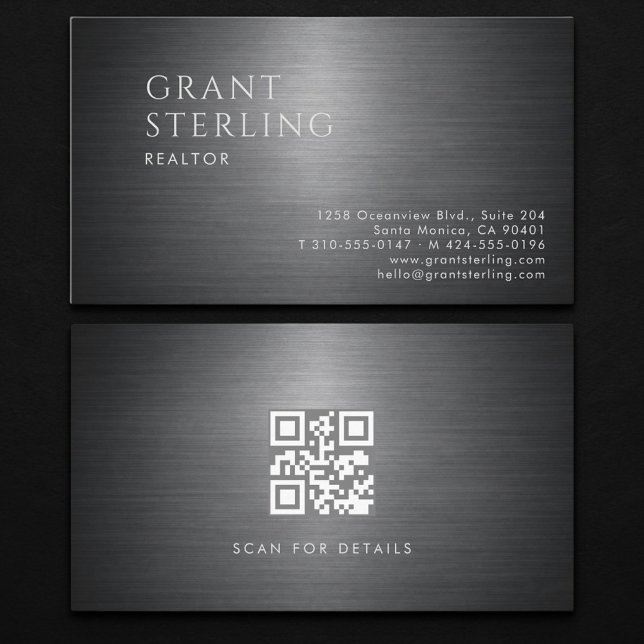 Realtor Metallic QR Code Visitenkarte (Von Creator hochgeladen)