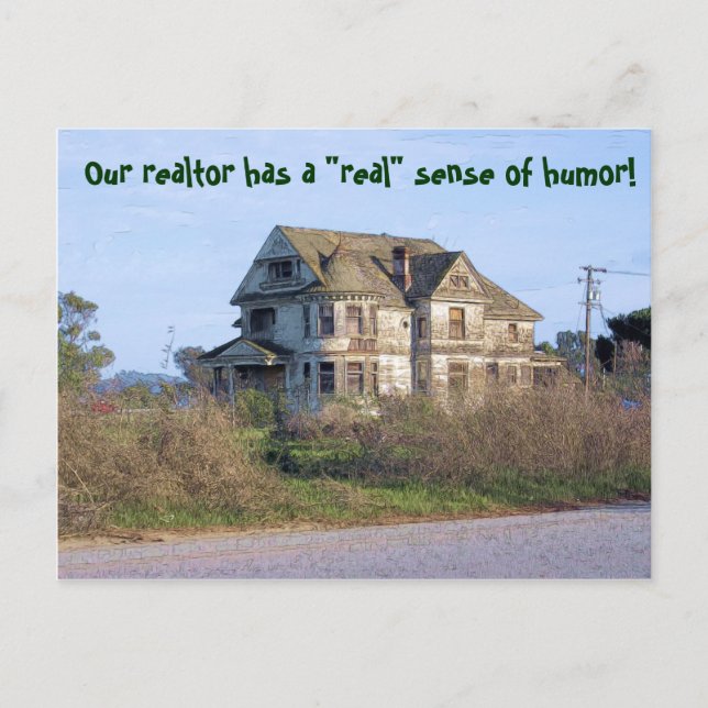 Realtor mit Sinn für den Spaß Änderung der Adresse Ankündigungspostkarte (Vorderseite)