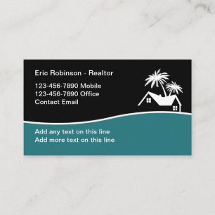 Realtor Modern Tropical Theme Business Cards Visitenkarte
