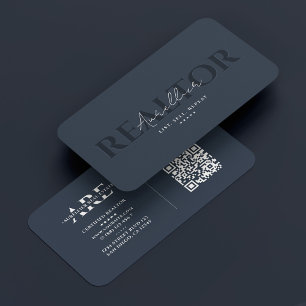 Realtor Monogram Mortgage Broker Blue Modern Visitenkarte