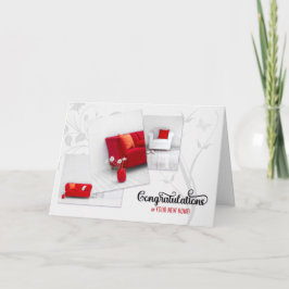 Realtor New Home Congratulations in Modern Red Karte