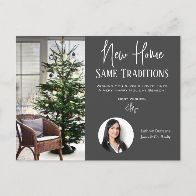 Realtor New Zuhause Holiday Greetings Postcard Postkarte (Vorderseite)