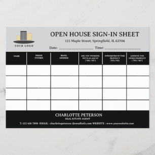 Realtor Open House Unterschrift in Blatt
