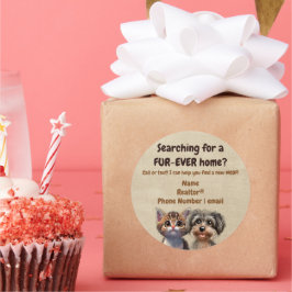 Realtor Pop-by-Pet Puppy Kitten Vet Runder Aufkleber