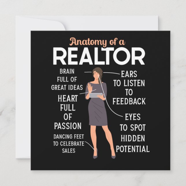 Realtor Real Anwesen Agent Anatomie eines echten S Einladung (Vorderseite)