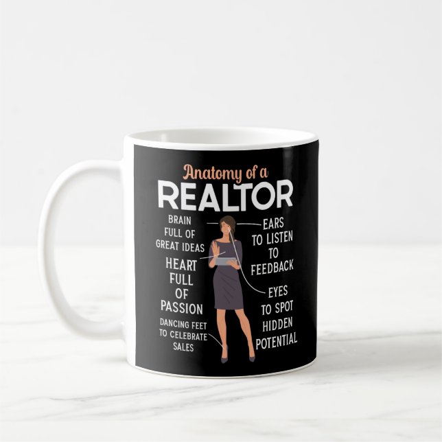 Realtor Real Anwesen Agent Anatomie eines Immobili Kaffeetasse (Links)