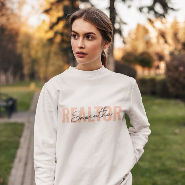 Realtor Real Anwesen Agent Blush Pink Monogram Sweatshirt (Von Creator hochgeladen)