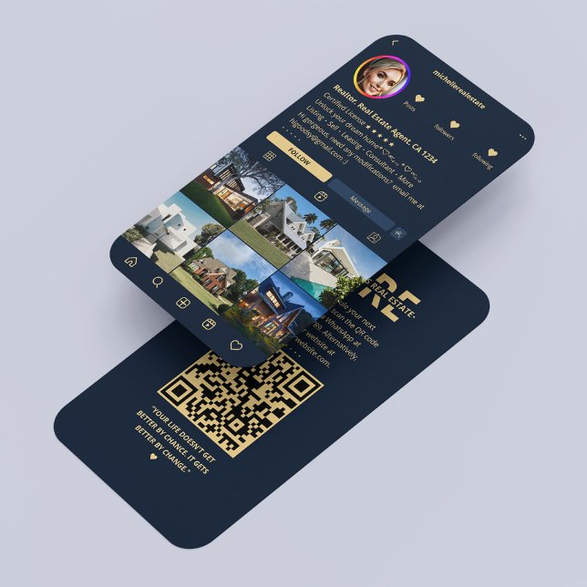 Realtor Real Anwesen Agent IG Navy Blue Modern Visitenkarte (Realtor Real Estate Agent IG Navy Blue Modern Business Card
)