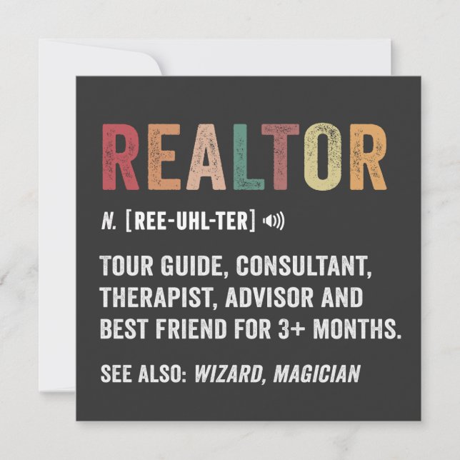 Realtor Real Anwesen Funny Quote Card (Vorderseite)