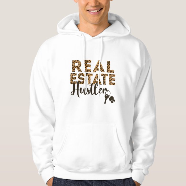 Realtor Real Anwesen Hustler Leopard Cheetah Hoodie (Vorderseite)