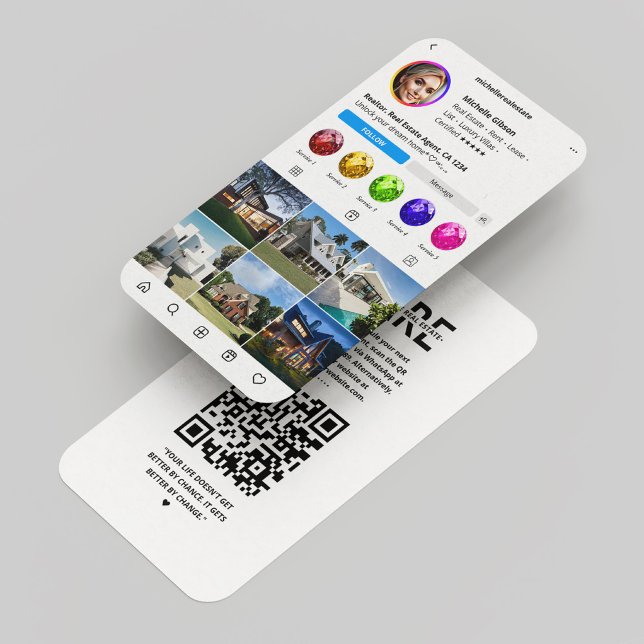 Realtor Real Anwesen Instagram Weiß Moderne Visitenkarte (Realtor Real Estate Instagram White Modern Business Card
)