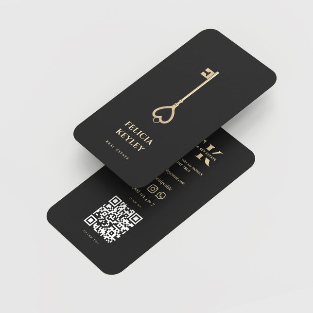 Realtor Real Anwesen Monogram Modern Black Gold Visitenkarte (Realtor Real Estate Monogram Modern Black Gold Business Card
)