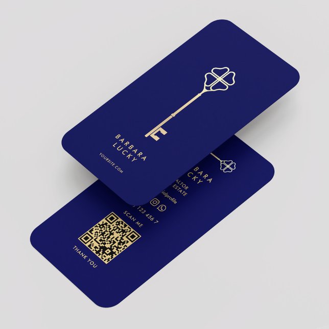 Realtor Real Anwesen Royal Blue Gold Key Luxus Visitenkarte (Realtor Real Estate Royal Blue Gold Key Luxury Business Card
)