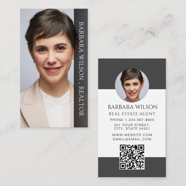 Realtor Real Estate Agent Add Professional Photo  Visitenkarte (Vorne/Hinten)