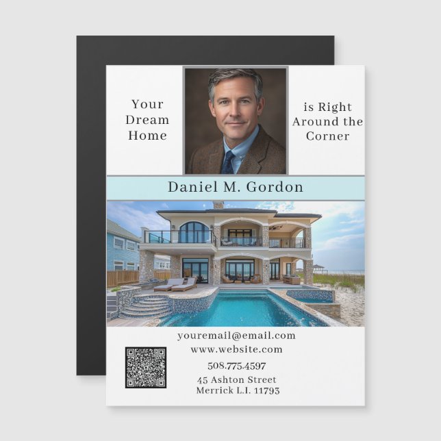 Realtor Real Estate Home Sales Rentals Business Magnetkarte (Vorne/Hinten)