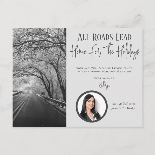 Realtor Roads Lead Zuhause Holiday Greetings Postc Postkarte (Vorderseite)
